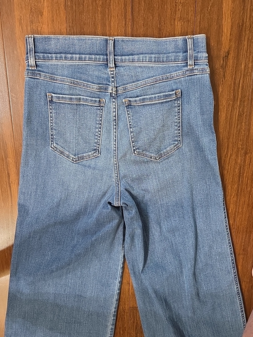 SPANX SEAMED FRONT WIDE LEG DENIM JEANS VINTAGE INDIGO MEDIUM 6 / 8 - Picture 14 of 14